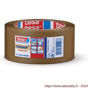 Tesa 4124 Tesapack 66 m x 50 mm bruin PVC verpakkingstape - A11650304 - afbeelding 1