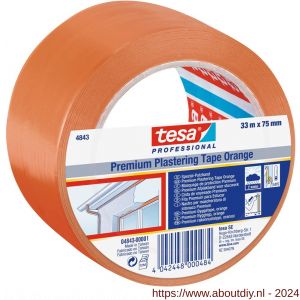 Tesa 4843 Tesaflex 33 m x 75 mm oranje premium bepleisteringstape - A11650072 - afbeelding 1
