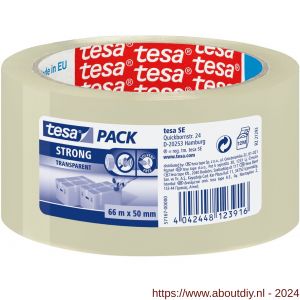 Tesa 57167 Tesapack Strong verpakkingstape transparant 66 m x 50 mm - A11650414 - afbeelding 1