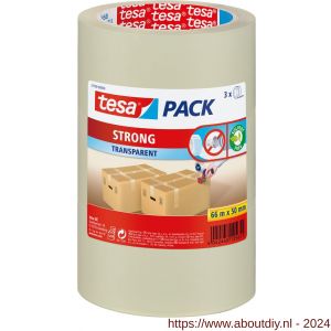 Tesa 57799 Tesapack Strong verpakkingstape transparant 66 m x 50 mm 3 rollen - A11650606 - afbeelding 1