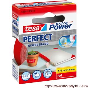 Tesa 56341 Extra Power Perfect textieltape rood 2,75 m x 19 mm - A11650608 - afbeelding 1