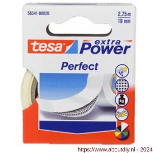 Tesa 56341 Extra Power Perfect textieltape wit 2,75 m x 19 mm - A11650442 - afbeelding 1