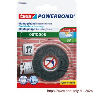 Tesa 55750 Powerbond Outdoor montagetape 1,5 m x 19 mm - A11650382 - afbeelding 3