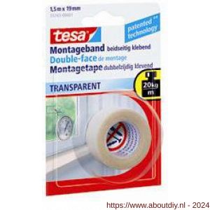 Tesa 55743 Powerbond montagetape transparant 1,5 m x 19 mm - A11650385 - afbeelding 2
