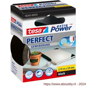 Tesa 56343 Extra Power Perfect textieltape zwart 2,75 m x 38 mm - A11650439 - afbeelding 1