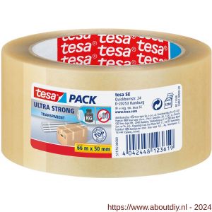 Tesa 57176 Tesapack Ultra Strong verpakkingstape transparant 66 m x 50 mm - A11650630 - afbeelding 1
