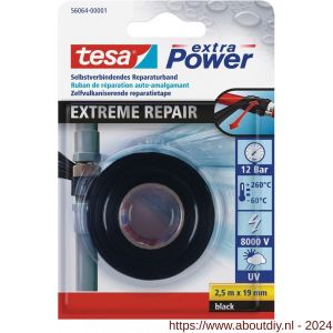 Tesa 56064 Extreme Repair zwart 2,5 m x 19 mm - A11650451 - afbeelding 1