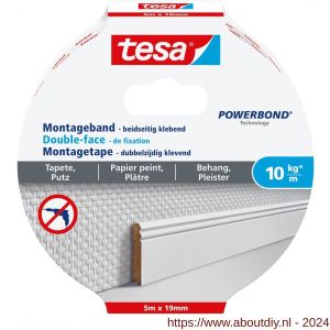 Tesa 77743 Powerbond montage tape gevoelige oppervlakken 5 m x 19 mm - A11650564 - afbeelding 1