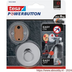 Tesa 59342 Powerbutton Premium haak chroom - A11650479 - afbeelding 1