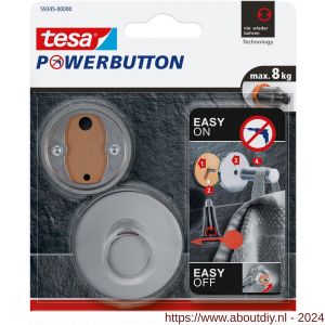 Tesa 59345 Powerbutton Premium haak mat chroom - A11650480 - afbeelding 1