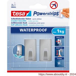 Tesa 59780 Powerstrips Waterproof haken S metaal rechthoekig - A11650531 - afbeelding 2