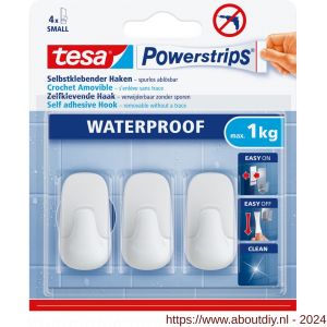 Tesa 59782 Powerstrips Waterproof haken S kunststof wit - A11650533 - afbeelding 2