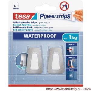 Tesa 59783 Powerstrips Waterproof haken S metaal-kunststof - A11650534 - afbeelding 1