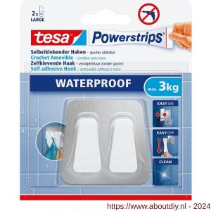 Tesa 59785 Powerstrips Waterproof duohaken metaal-kunststof - A11650536 - afbeelding 1