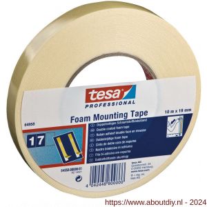 Tesa 64958 Tesafix 25 m x 19 mm wit dubbelzijdige PE-foamtape - A11650325 - afbeelding 1