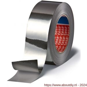 Tesa 50525 Tesaband 50 m x 50 mm aluminium makkelijk hanteerbare 30 µm aluminiumtape met voering - A11650000 - afbeelding 1