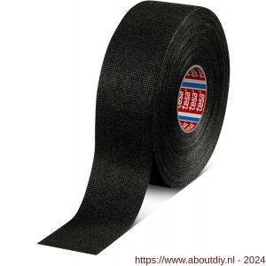 Tesa 51608 Tesaband 25 x m 38 mm zwart PET-vlies tape voor flexibiliteit en geluidsdemping - A11650099 - afbeelding 1