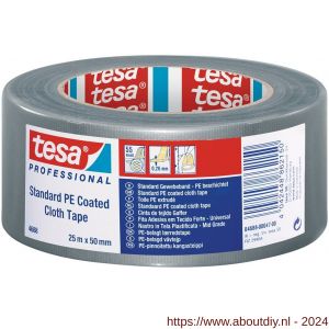 Tesa 4688 Tesaband 50 m x 50 mm grijs standaard polyethyleengecoate textieltape - A11650208 - afbeelding 1