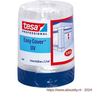 Tesa 4369 Easycover 14 m x 550 mm chamois 2-in-1: maskeringsfolie met UV-textieltape - A11650339 - afbeelding 1