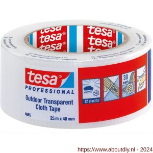 Tesa 4665 Tesaband 25 m x 48 mm transparante textieltape voor buiten - A11650215 - afbeelding 1