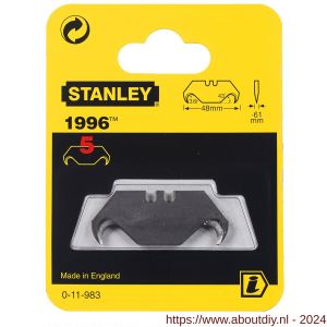 Stanley reserve mesjes 1996 zonder gaten set 5 stuks op kaart - A51021548 - afbeelding 3