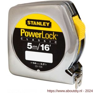 Stanley rolbandmaat Powerlock 5 m-16 foot x 19 mm - A51020898 - afbeelding 1