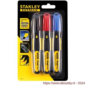 Stanley FatMax markeerstift rood-zwart-blauw set 3 stuks - A51020271 - afbeelding 3