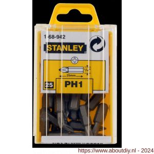 Stanley 1/4 inch schroefbit Phillips nummer 1 25 mm - A51020331 - afbeelding 2