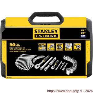 Stanley FatMax dopsleutel-ringsteeksleutelset 1/4 inch en 1/2 inch 49 delig - A51022019 - afbeelding 3