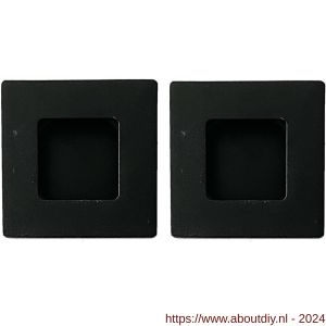 Henderson schuifdeurbeslag accessoires 353/B inlaatkom vierkant set 2 stuks 50 mm zwart - A20301252 - afbeelding 1