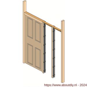 Henderson PDK10 schuifdeurbeslag Pocket Door inbouw set tussen-de-wand houten deuren 930x2315 mm - A20300164 - afbeelding 1