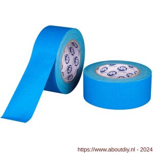 HPX Fluo gaffer textiel montage tape PRO blauw 50 mm x 25 m - A51700173 - afbeelding 1