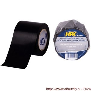 HPX PVC isolatietape zwart 50 mm x 10 m - A51700103 - afbeelding 1