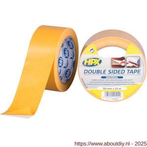 HPX dubbelzijdig universele tape wit 50 mm x 25 m - A51700148 - afbeelding 1