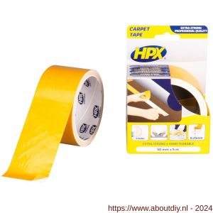 HPX dubbelzijdig tapijttape wit 50 mm x 5 m - A51700162 - afbeelding 1