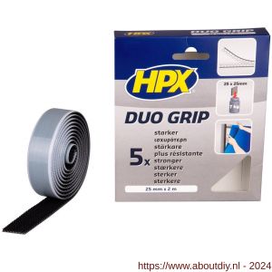 HPX Duo grip klikband zwart 25 mm x 2 m - A51700116 - afbeelding 1