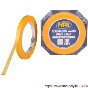HPX Masking 4400 fine line MASKING TAPE oranje 9 mm x 50 m - A51700291 - afbeelding 1