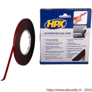 HPX dubbelzijdige HSA montage bevestigingstape antraciet 6 mm x 10 m - A51700125 - afbeelding 1