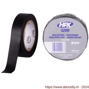 HPX PVC isolatietape zwart 15 mm x 10 m - A51700069 - afbeelding 1