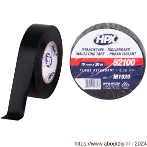 HPX PVC isolatietape VDE zwart 19 mm x 20 m - A51700089 - afbeelding 1