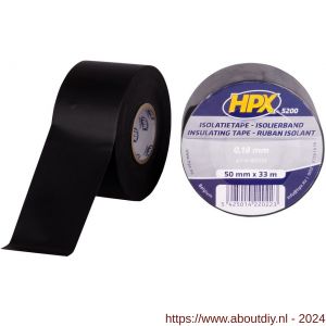 HPX PVC isolatietape zwart 50 mm x 33 m - A51700085 - afbeelding 1