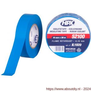 HPX PVC isolatietape VDE blauw 19 mm x 20 m - A51700093 - afbeelding 1