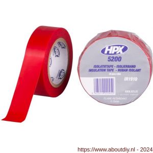 HPX PVC isolatietape rood 19 mm x 10 m - A51700081 - afbeelding 1