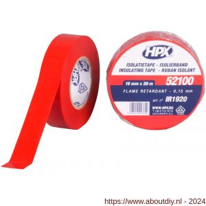 HPX PVC isolatietape VDE rood 19 mm x 20 m - A51700094 - afbeelding 1