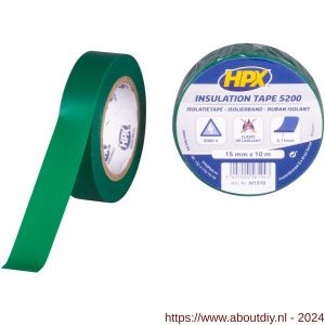 HPX PVC isolatietape groen 15 mm x 10 m - A51700072 - afbeelding 1