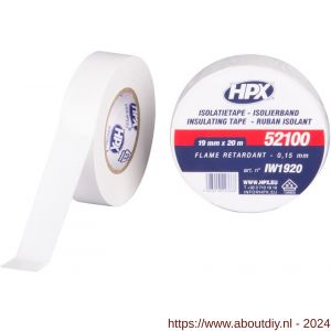 HPX PVC isolatietape VDE wit 19 mm x 20 m - A51700096 - afbeelding 1