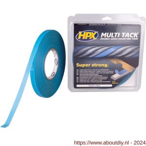 HPX dubbelzijdige Multi-tack polyester tape semi-transparant 12 mm x 25 m - A51700141 - afbeelding 1