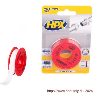 HPX PTFE gasafdichtingstape blister wit 12 mm x 12 m - A51700001 - afbeelding 1