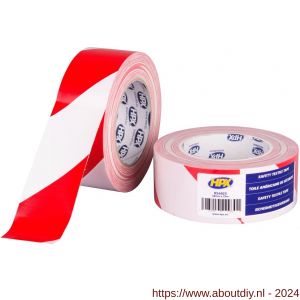 HPX Safety textile markeringstape wit-rood 48 mm x 25 m - A51700042 - afbeelding 1