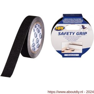 HPX anti-slip tape zwart 25 mm x 5 m - A51700253 - afbeelding 1